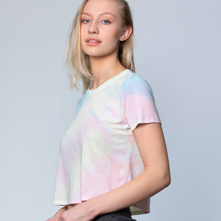 Weekend Watercolor Tie Dye Boxy Crop