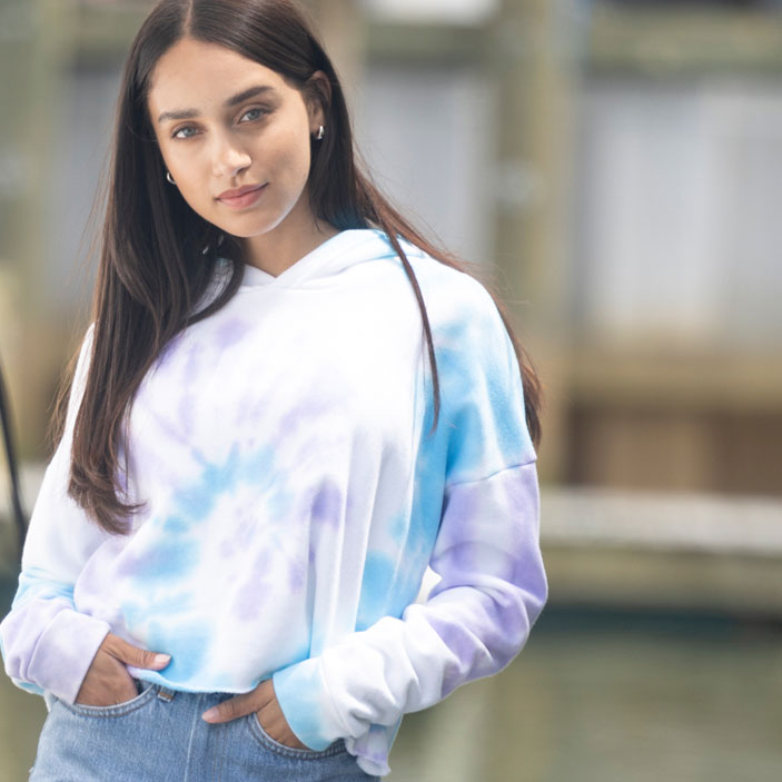 Swirl Tie Dye Crop Hoodie