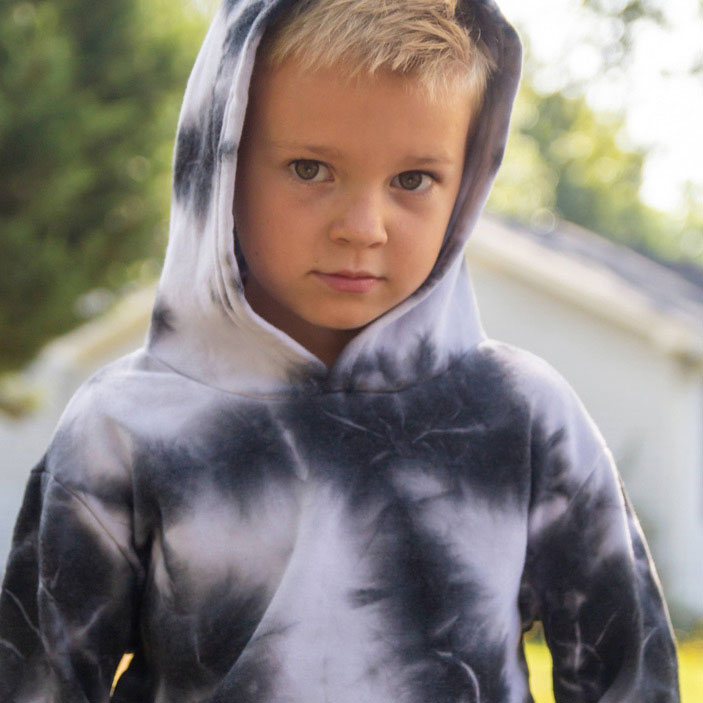 Youth Fleece Cloud Tie Dye Pullover Hoodie