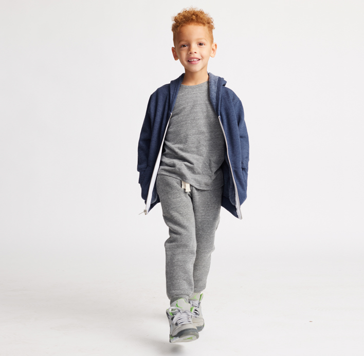 Toddler Triblend Fleece Zip Hoody, Short Sleeve Tee & Jogger Sweatpant