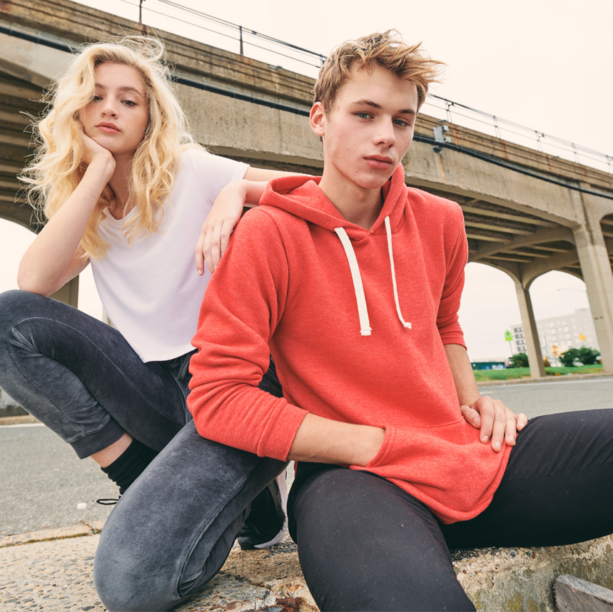 Weekend Boxy Crop / Triblend Fleece Pullover Hoody