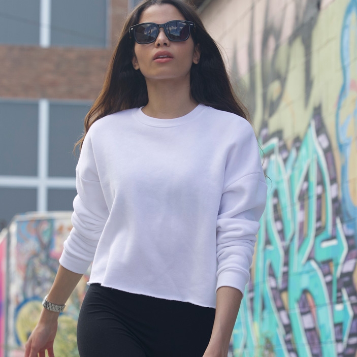 Women's Fashion Fleece Relaxed Crop Crew